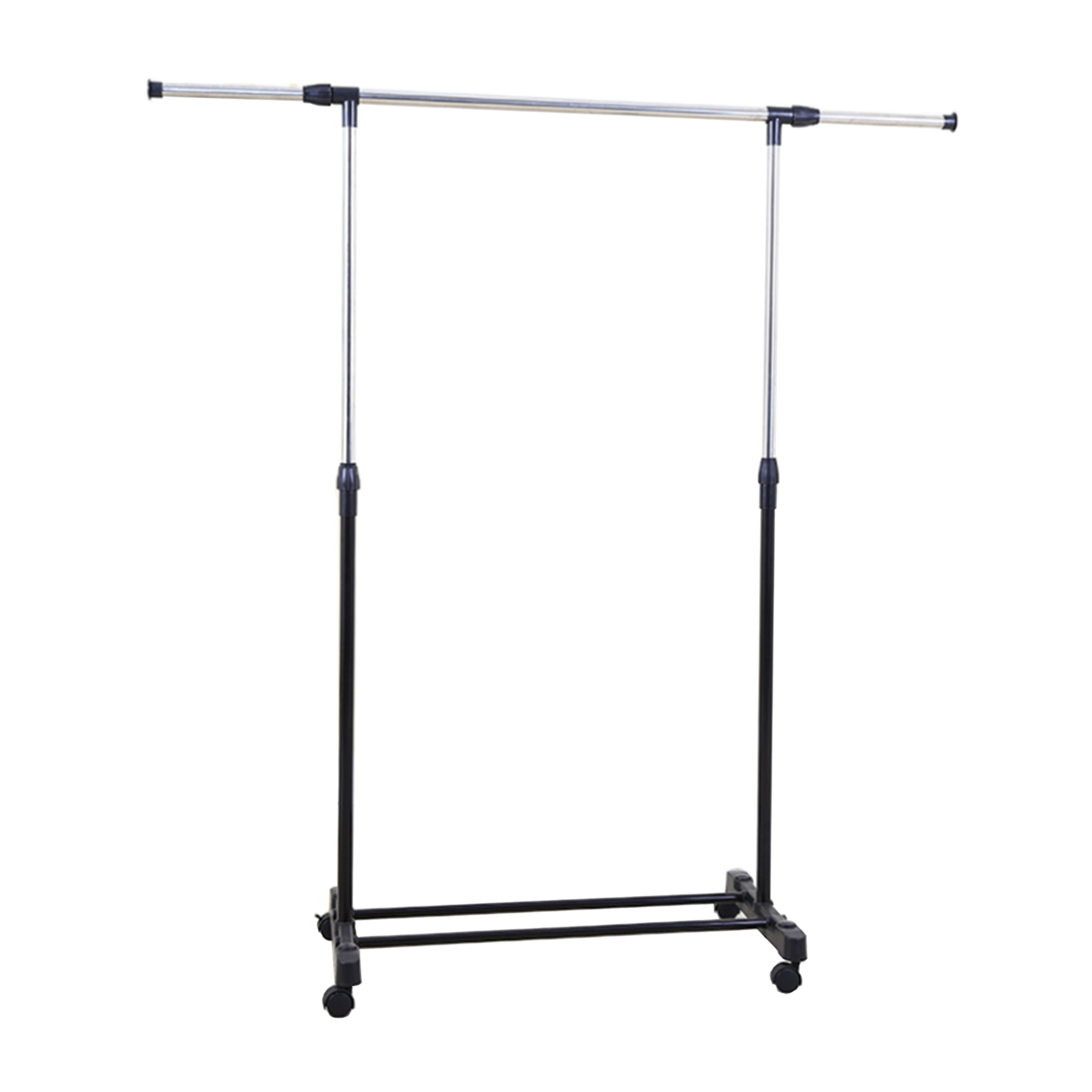 Adjustable Extendable Single Rail Garment Rack with Wheels