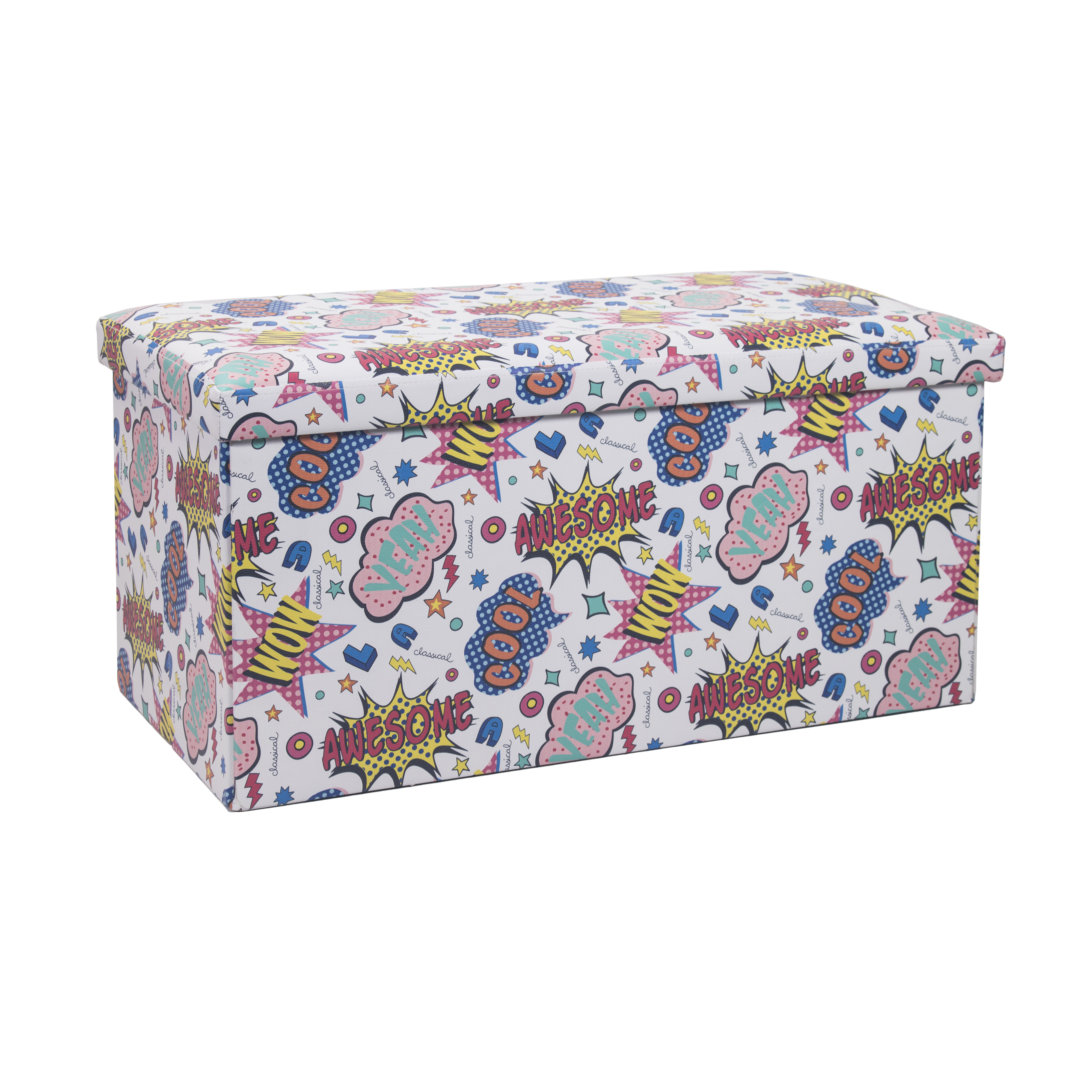 PVC Printed Foldable Storage Ottoman