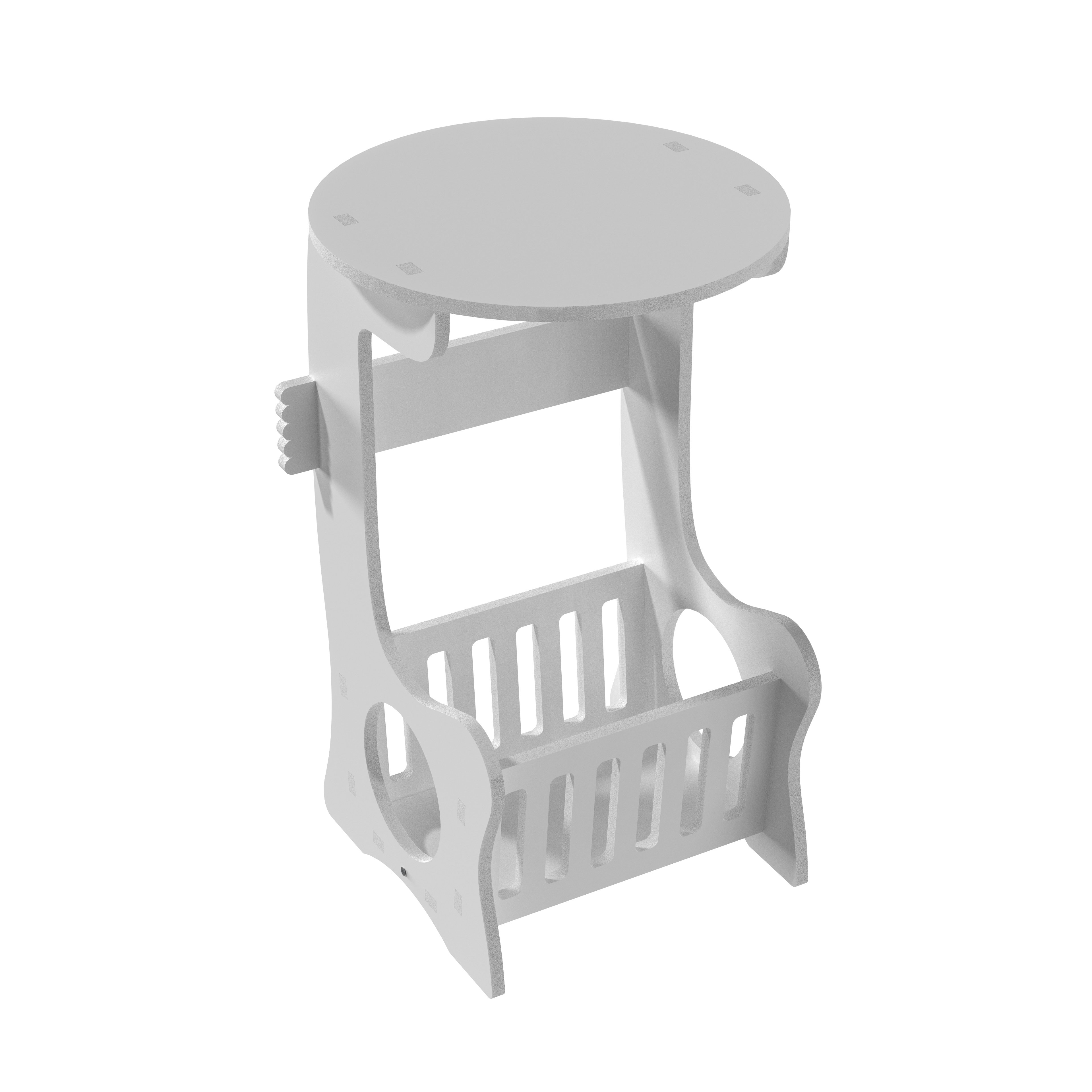 PVC Side Table with One Storage Basket