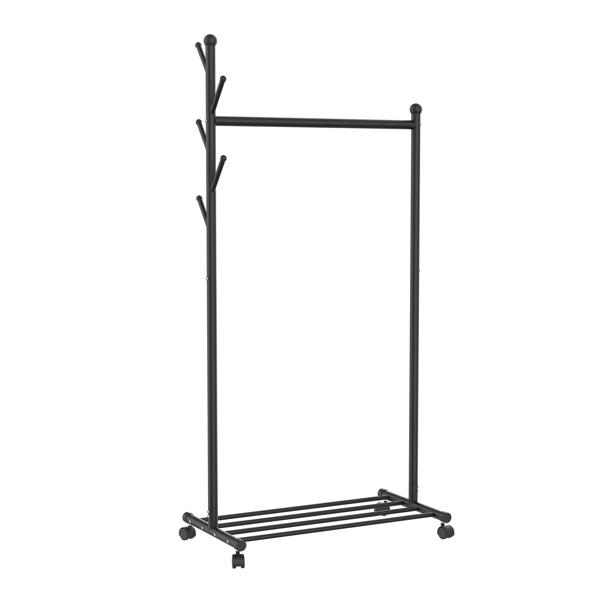 Metal Garment Rack with Shelf and Wheels,Garment Racks