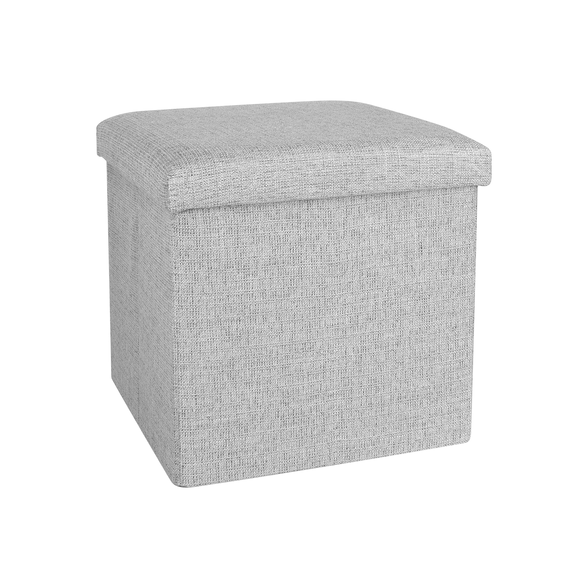 Linen Foldable Storage Ottoman