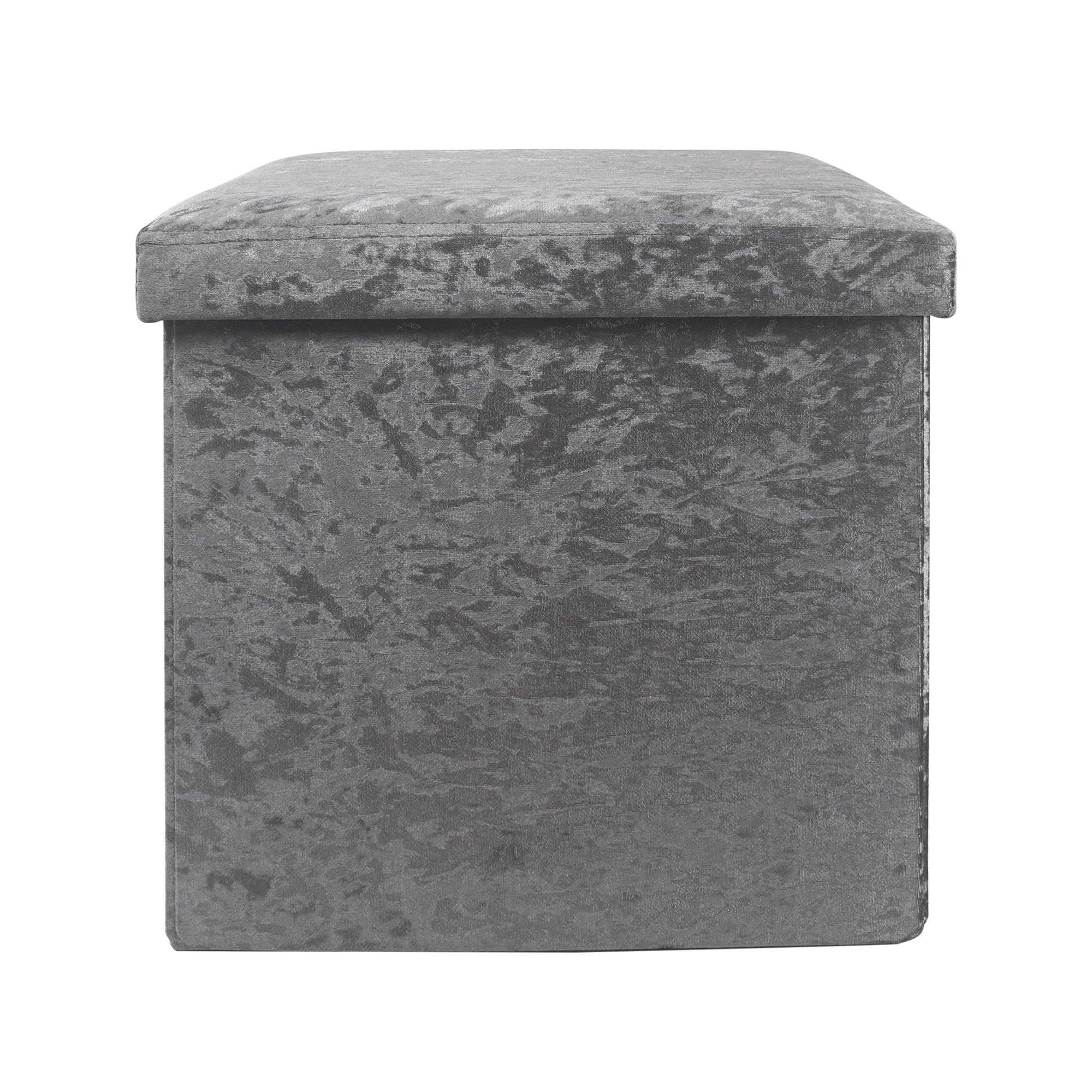 Crushed Velvet Foldable Storage Ottoman