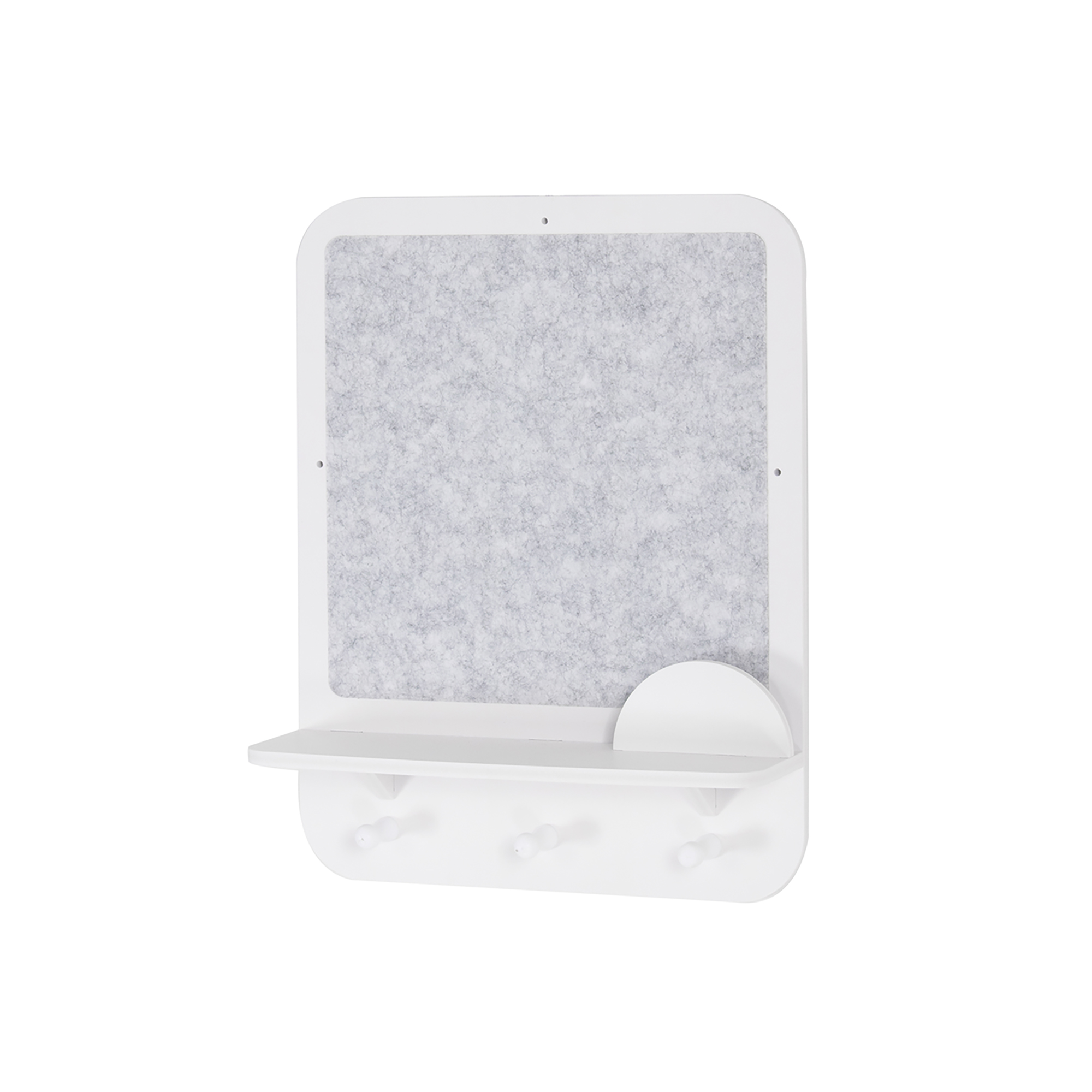 Wall Mounted Shelves with Felt Board and Hooks