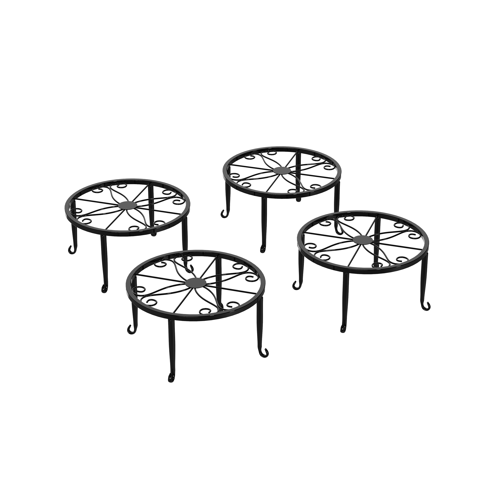 4 Pack Round Metal Plant Stand