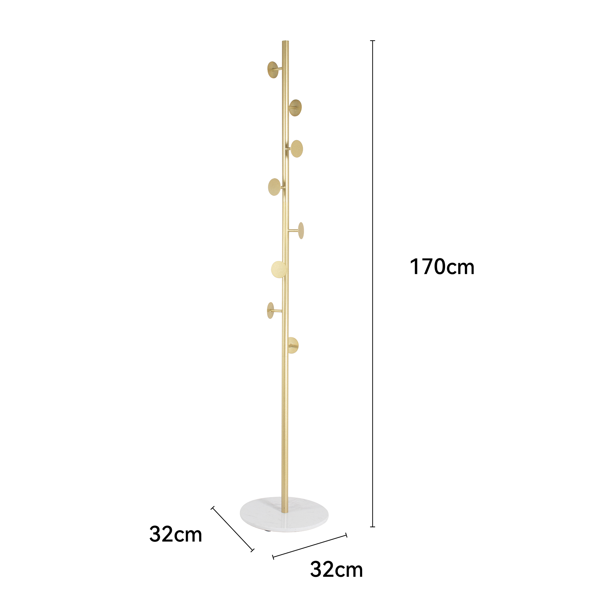 Free Standing Metal Coat Rack with Faux Marble Base