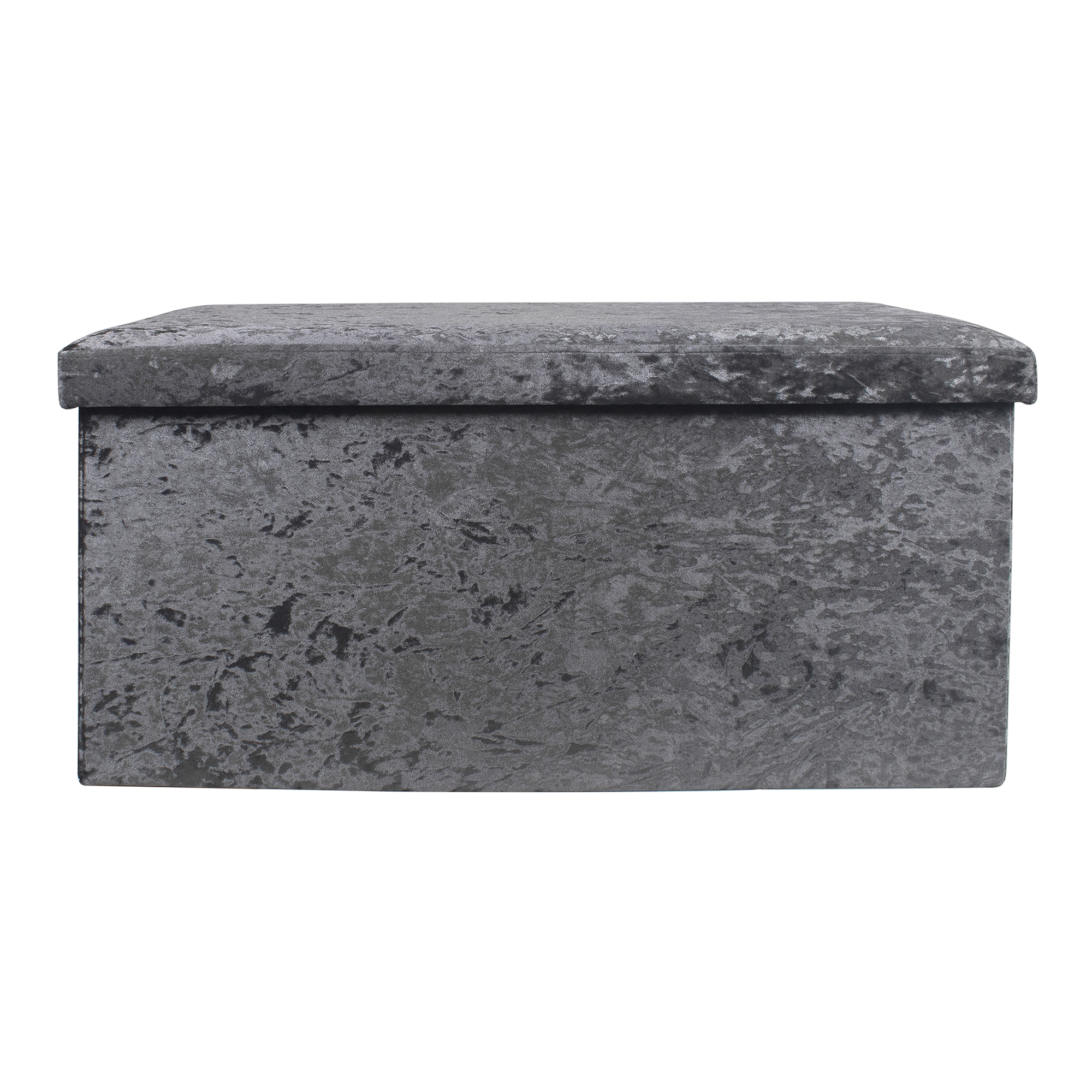 Crushed Velvet Foldable Storage Ottoman