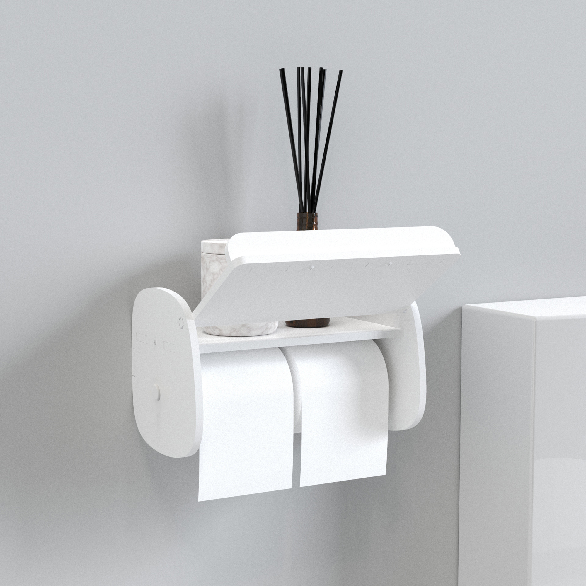 Wall Mounted Tissue Rack with Phone Shelf