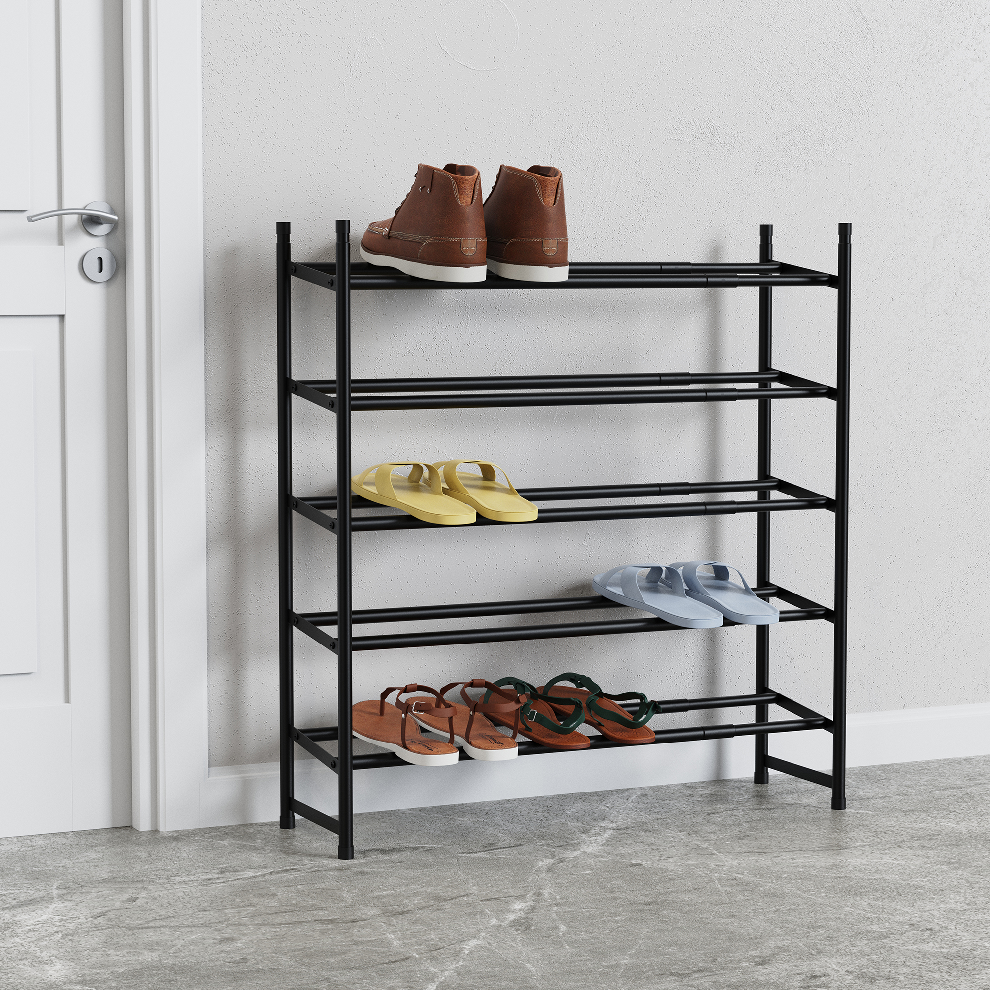 Extendable 5-Tier Shoe Rack