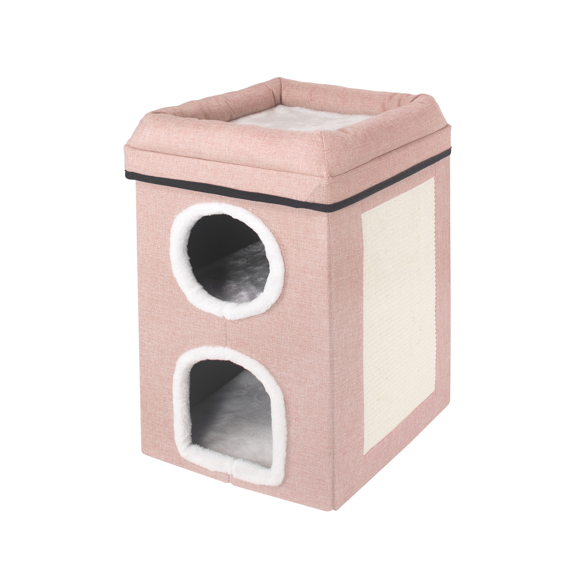 2-Tier Linen Foldable Storage Pet Cave