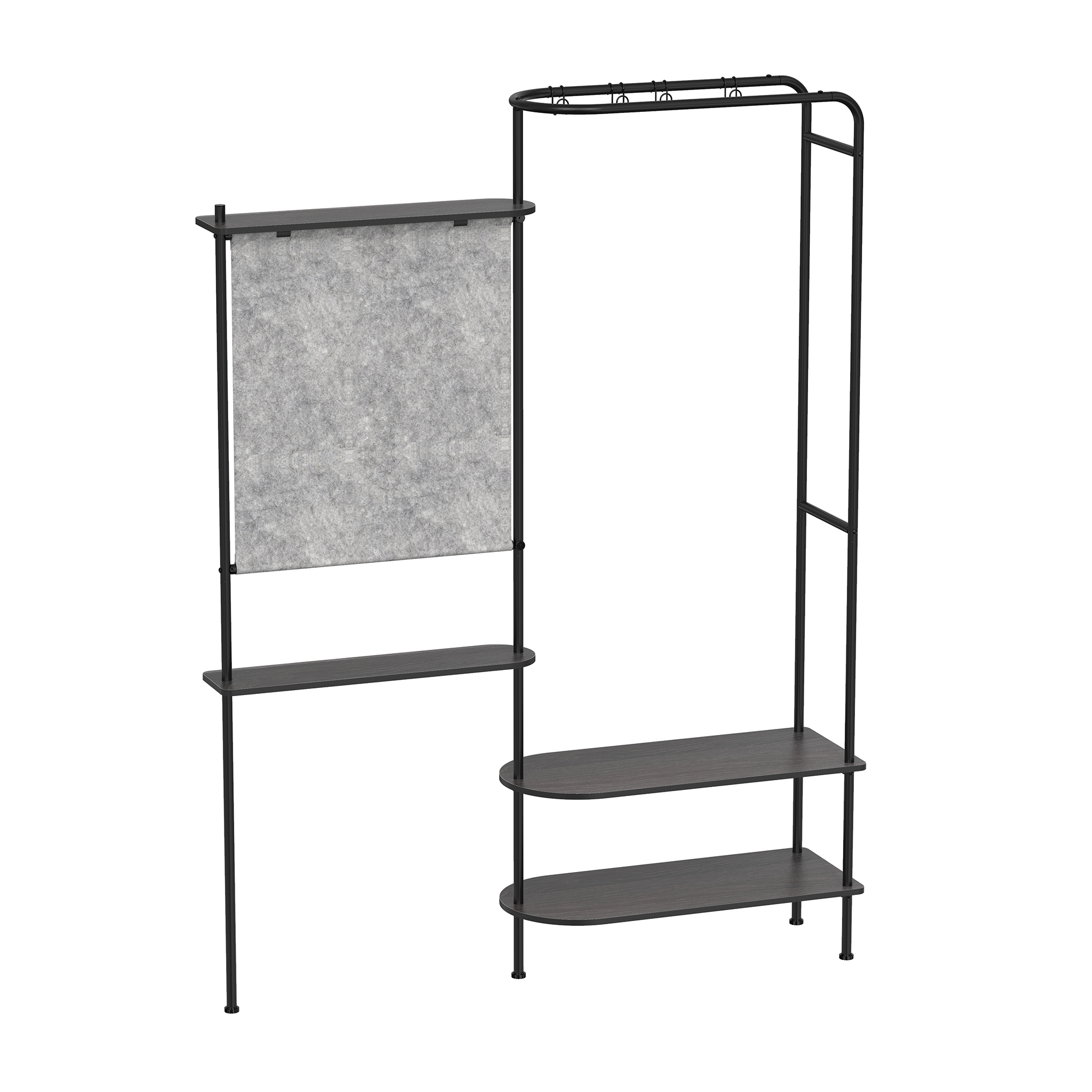 Metal Coat Rack with Felt Board and 4 Hooks