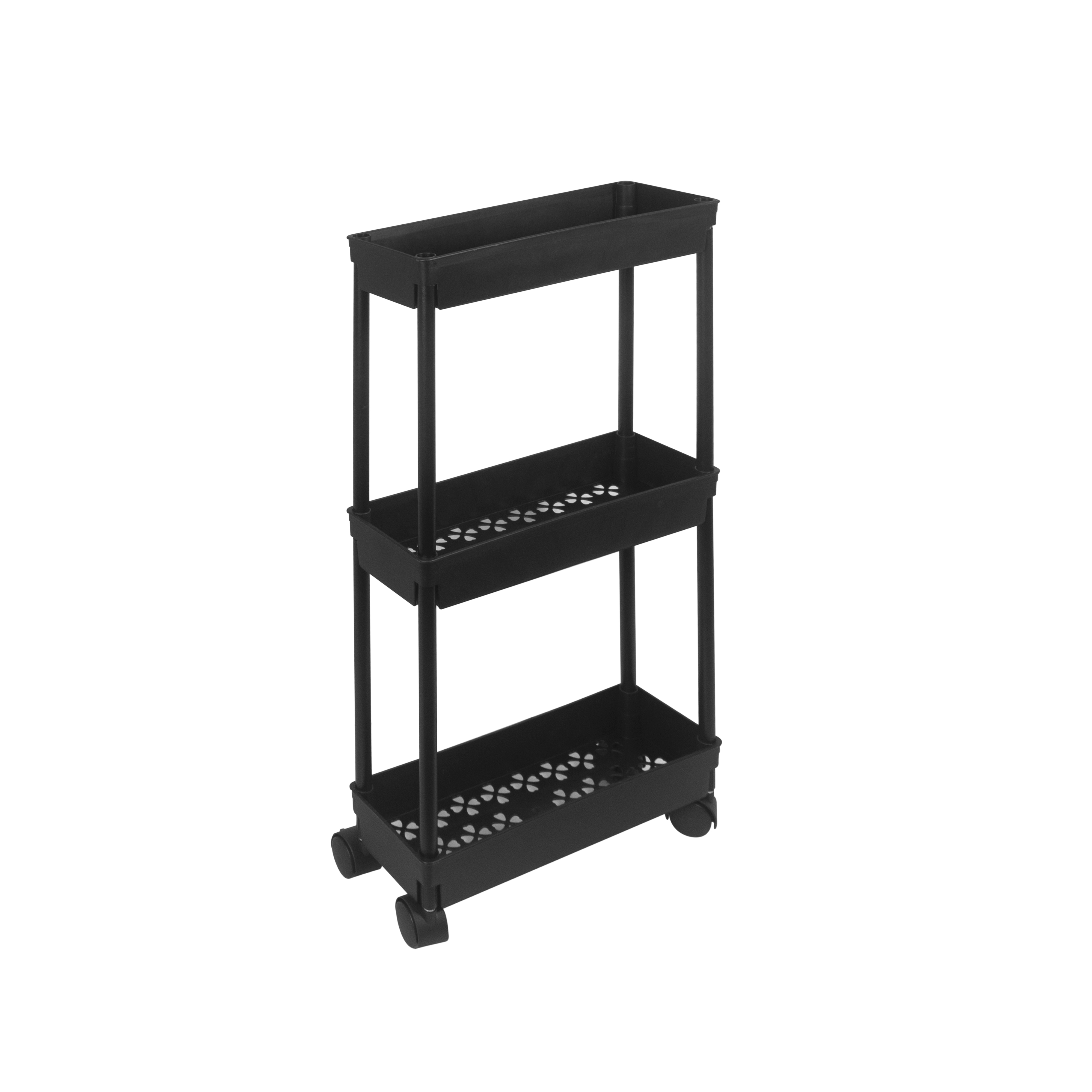3-Tier Slim Trolley with Wheels