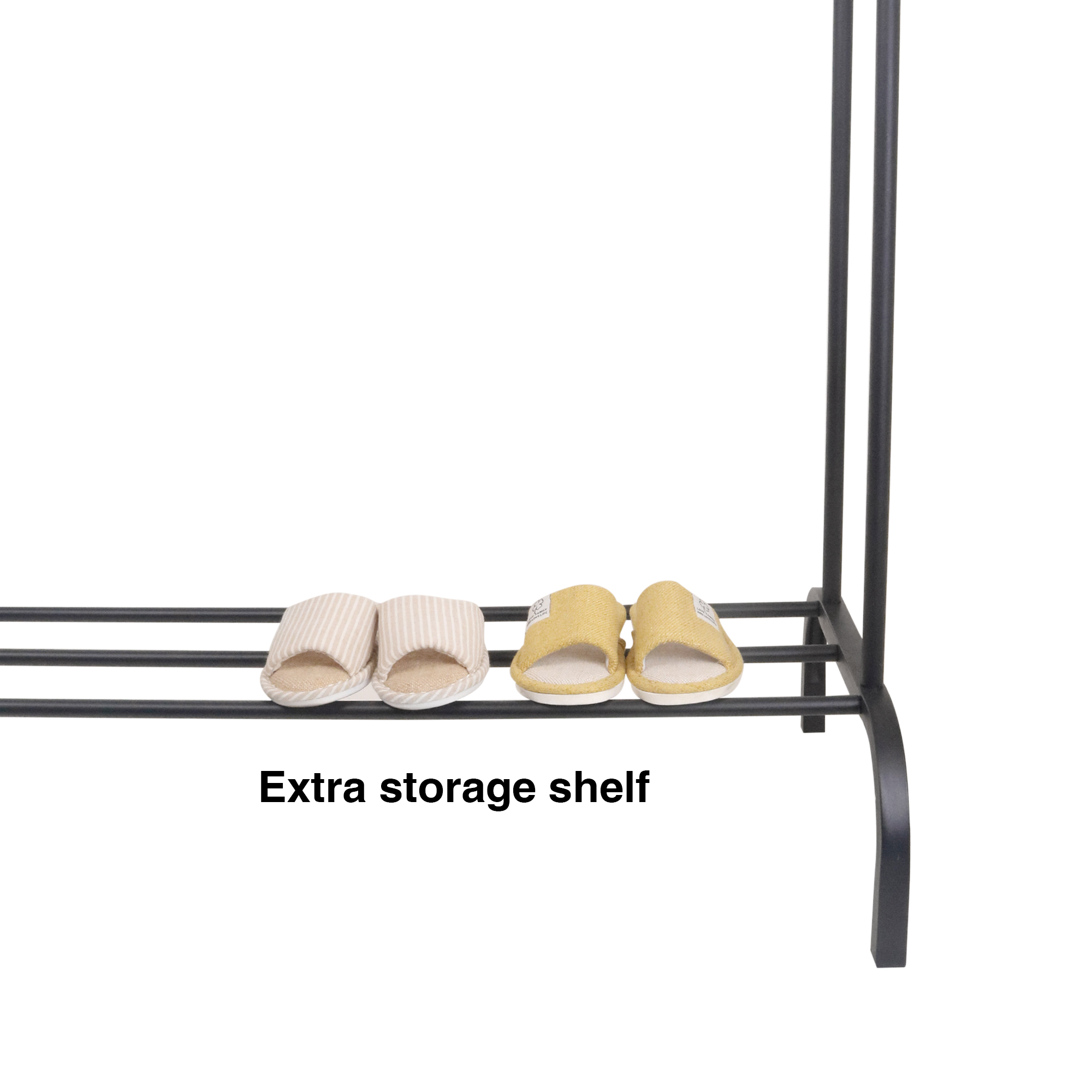 Double Metal Garment Rack with Shelf