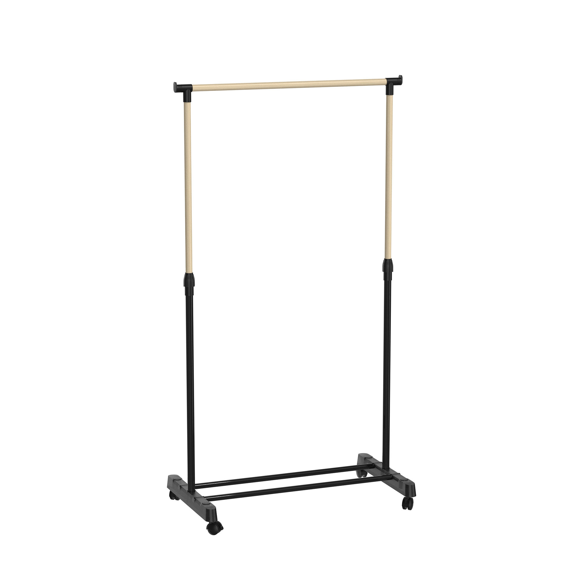 Adjustable Single Rail Garment Rack with Wheels