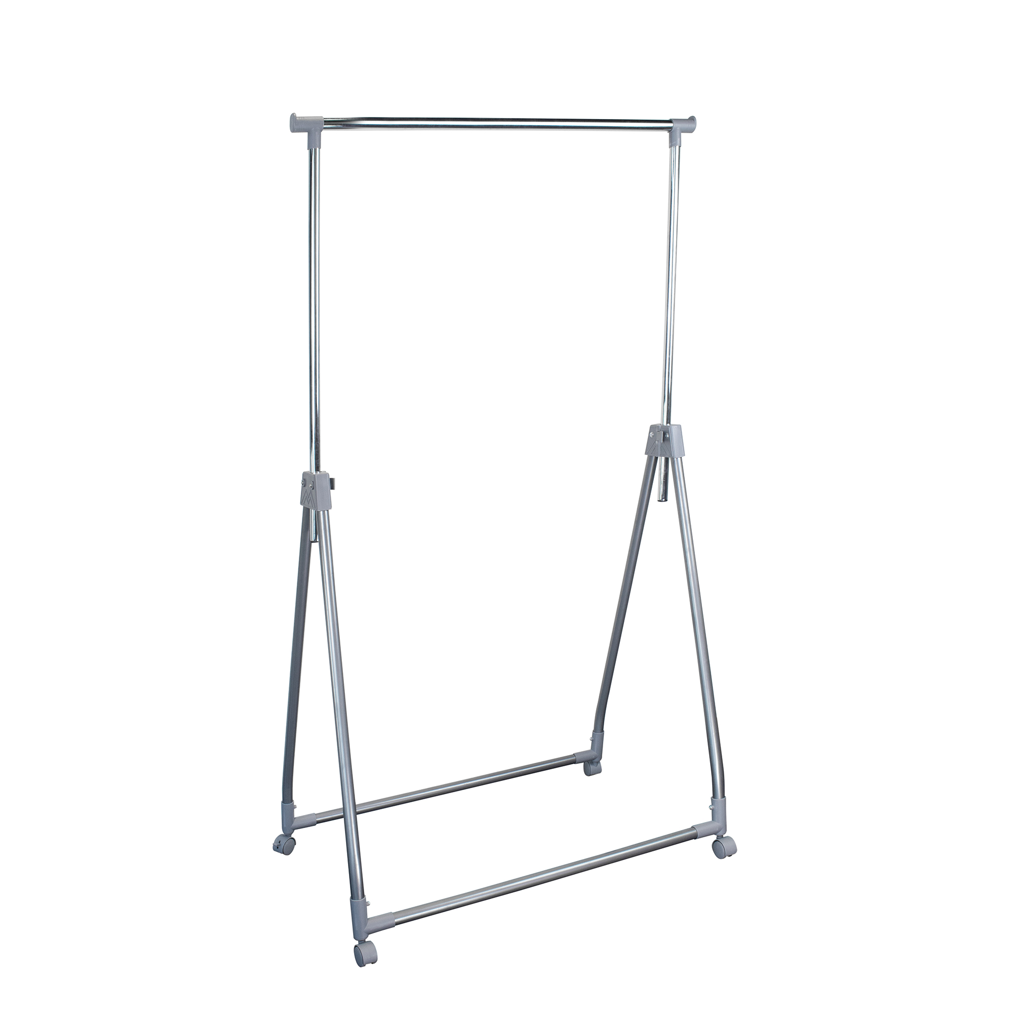 Adjustable Single Rail Garment Rack with Wheels