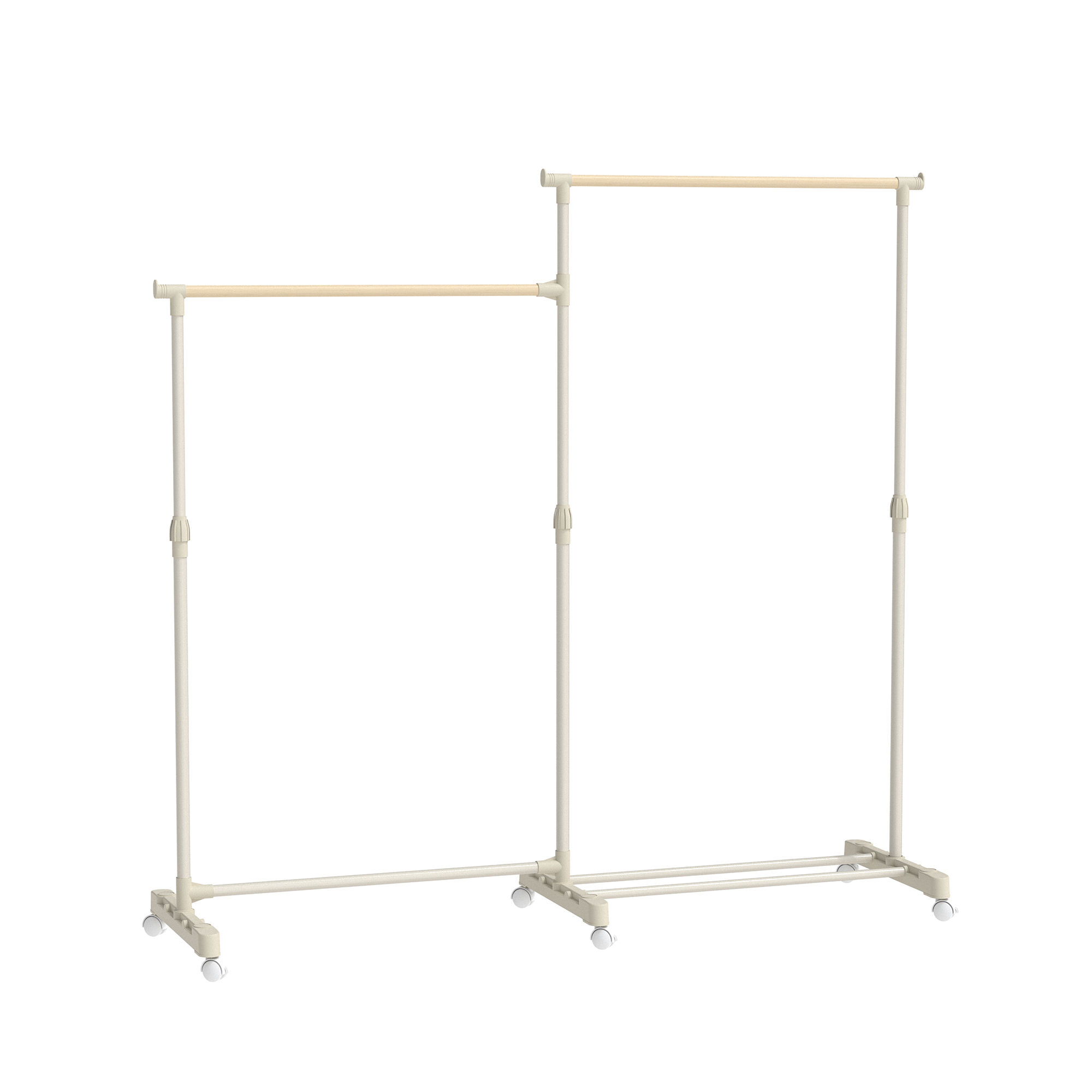 Adjustable Double Rail Garment Rack with Wheels