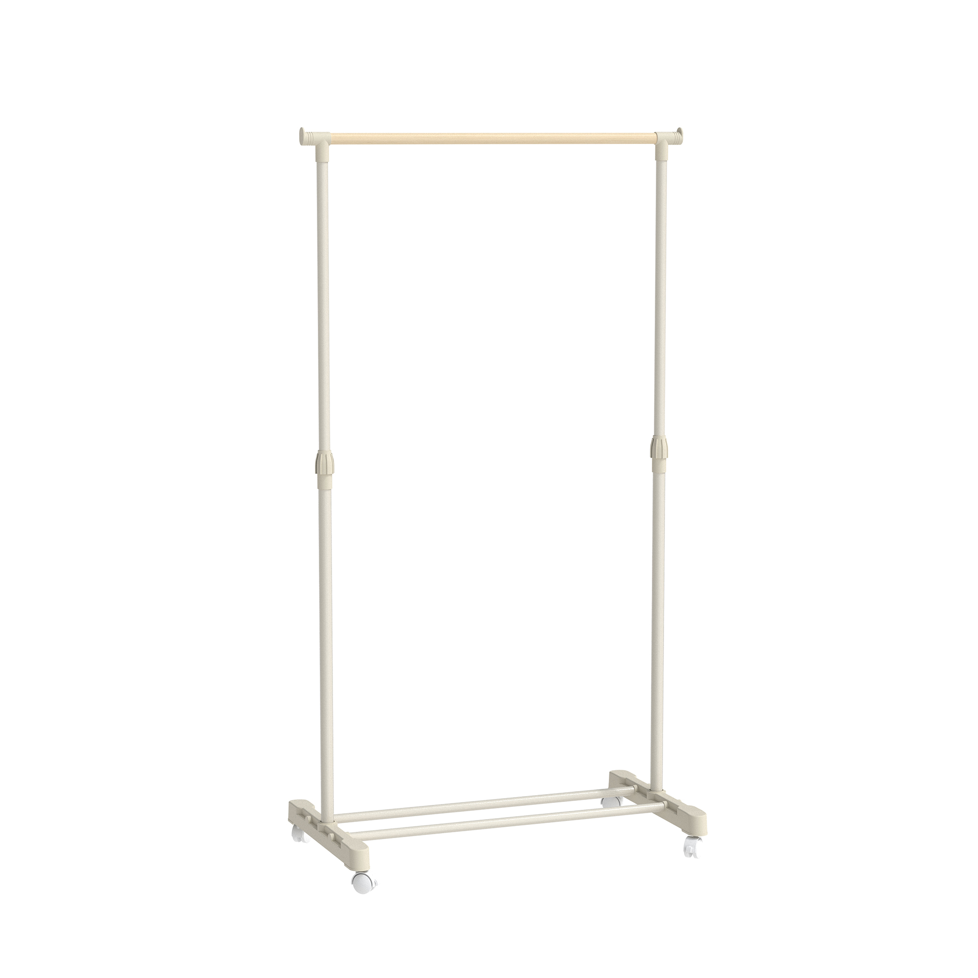Adjustable Single Rail Garment Rack with Wheels