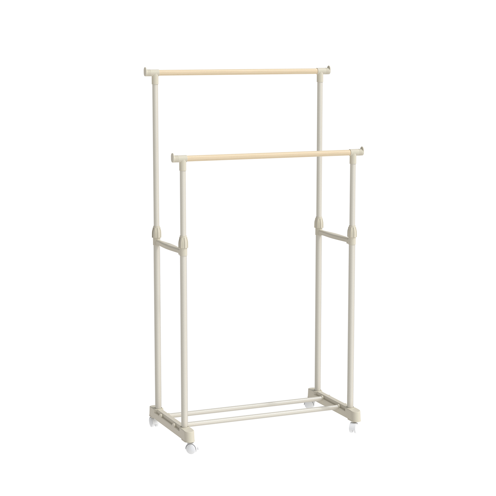 Adjustable Double Rail Garment Rack with Wheels
