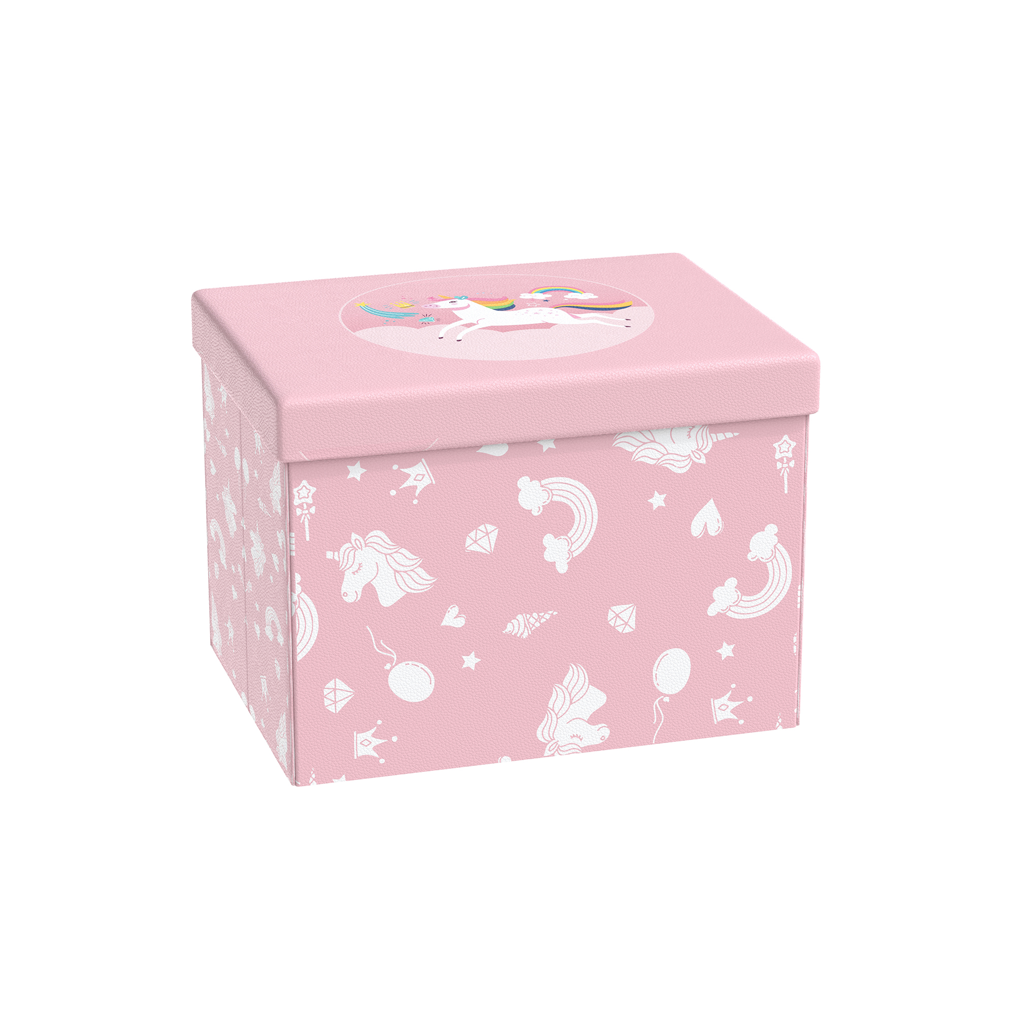 PVC Foldable Storage Ottoman for Kids