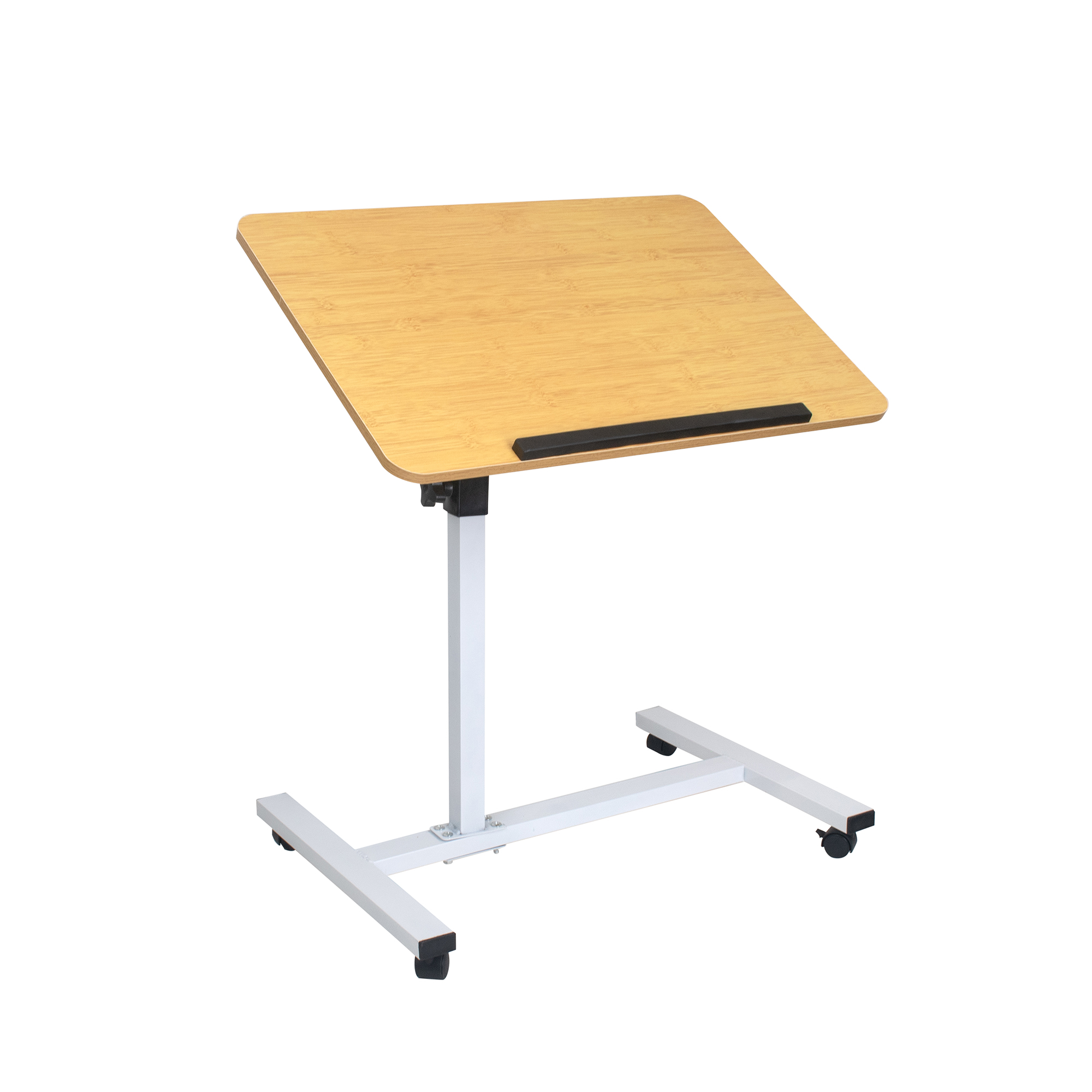 Adjustable Laptop Table with Wheels and shelves
