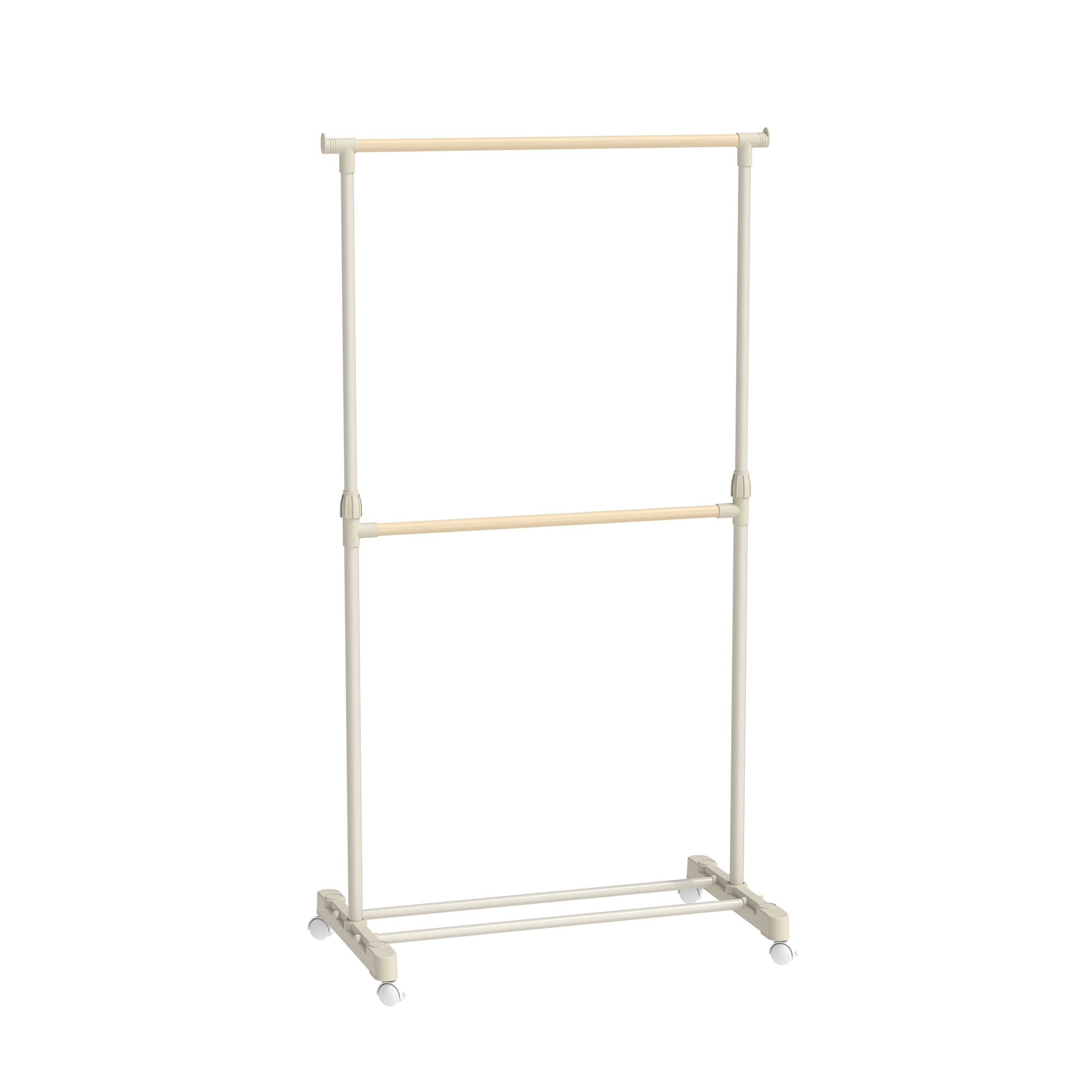 Adjustable Single Rail Garment Rack with Wheels
