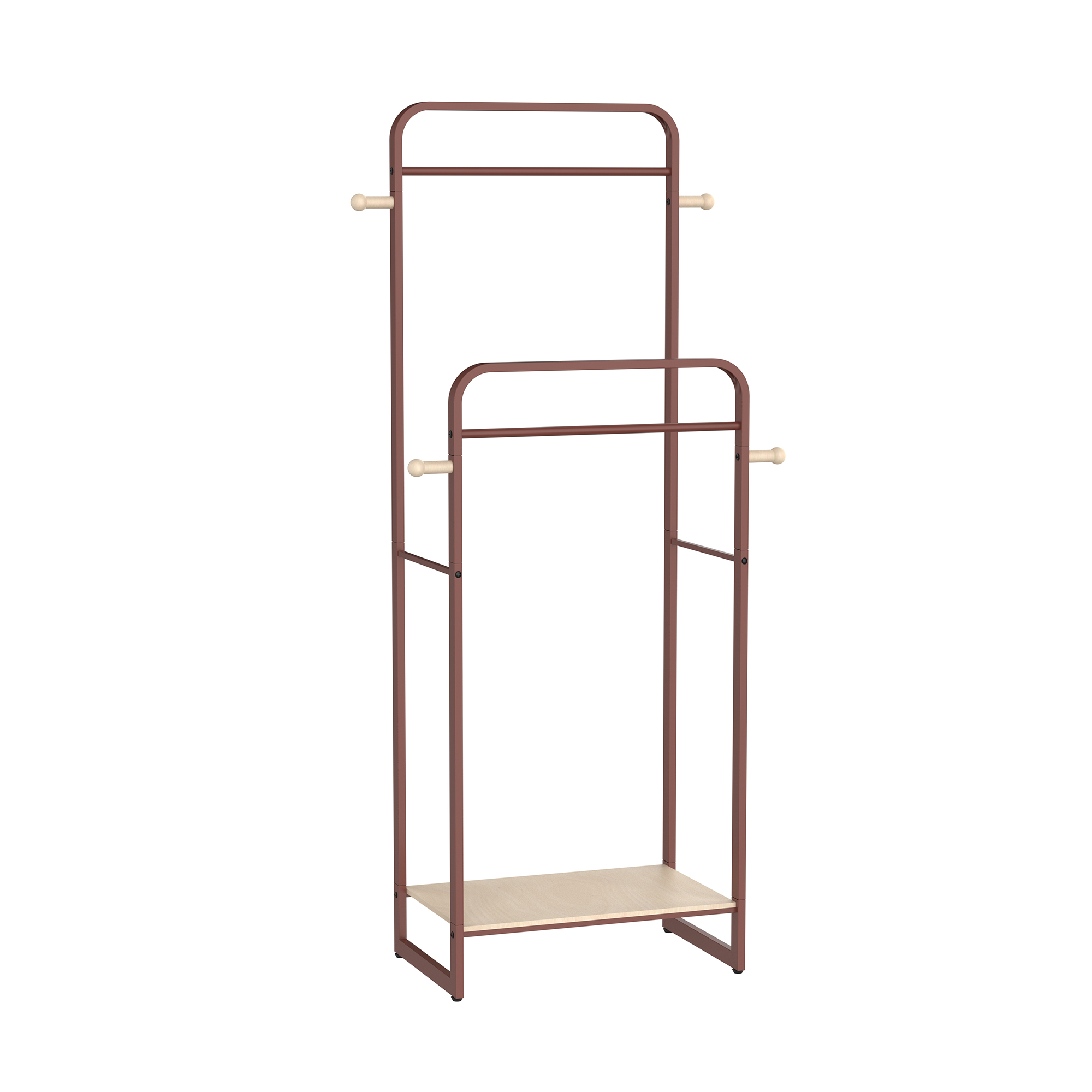 Double Pole Garment Rack with MDF Shelf
