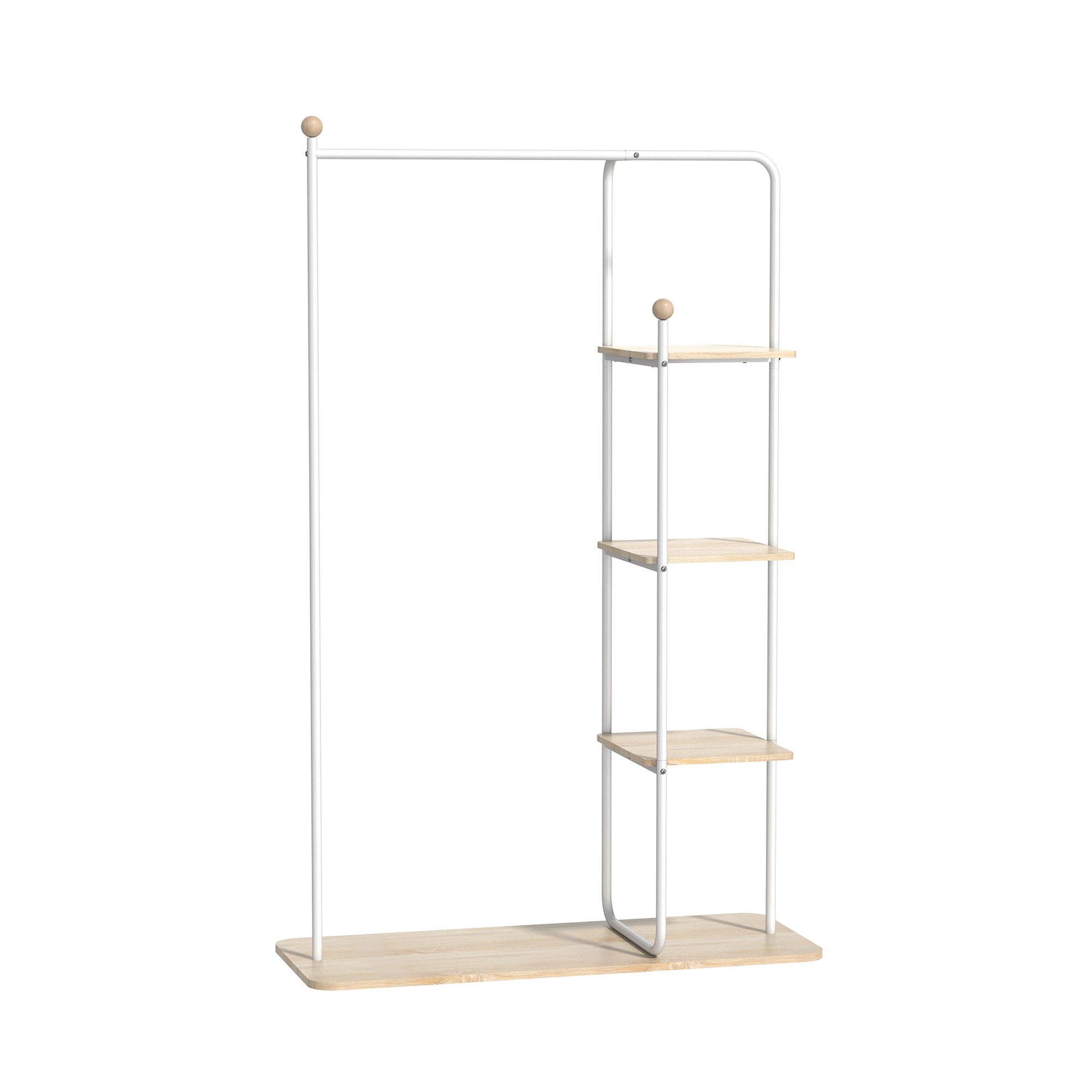 Coat Rack with 4 Shelves