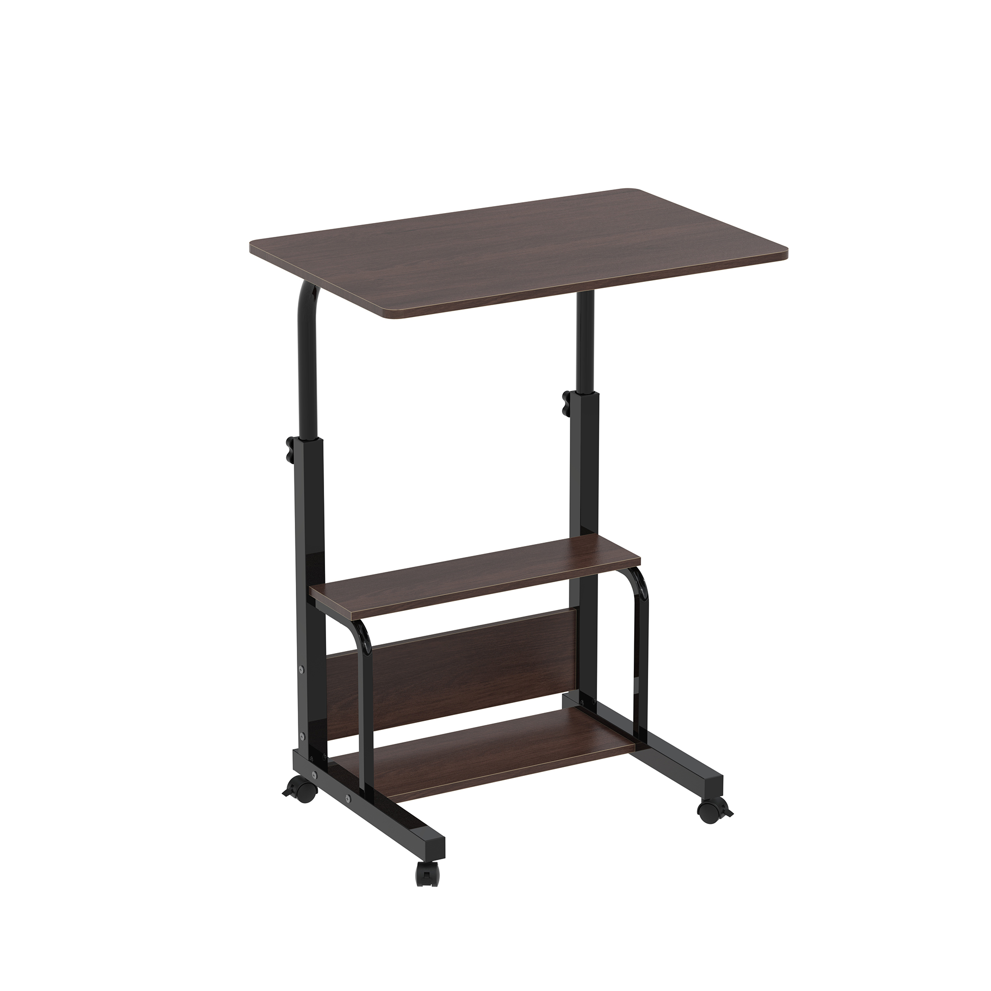 Adjustable Laptop Table with Wheels and shelves