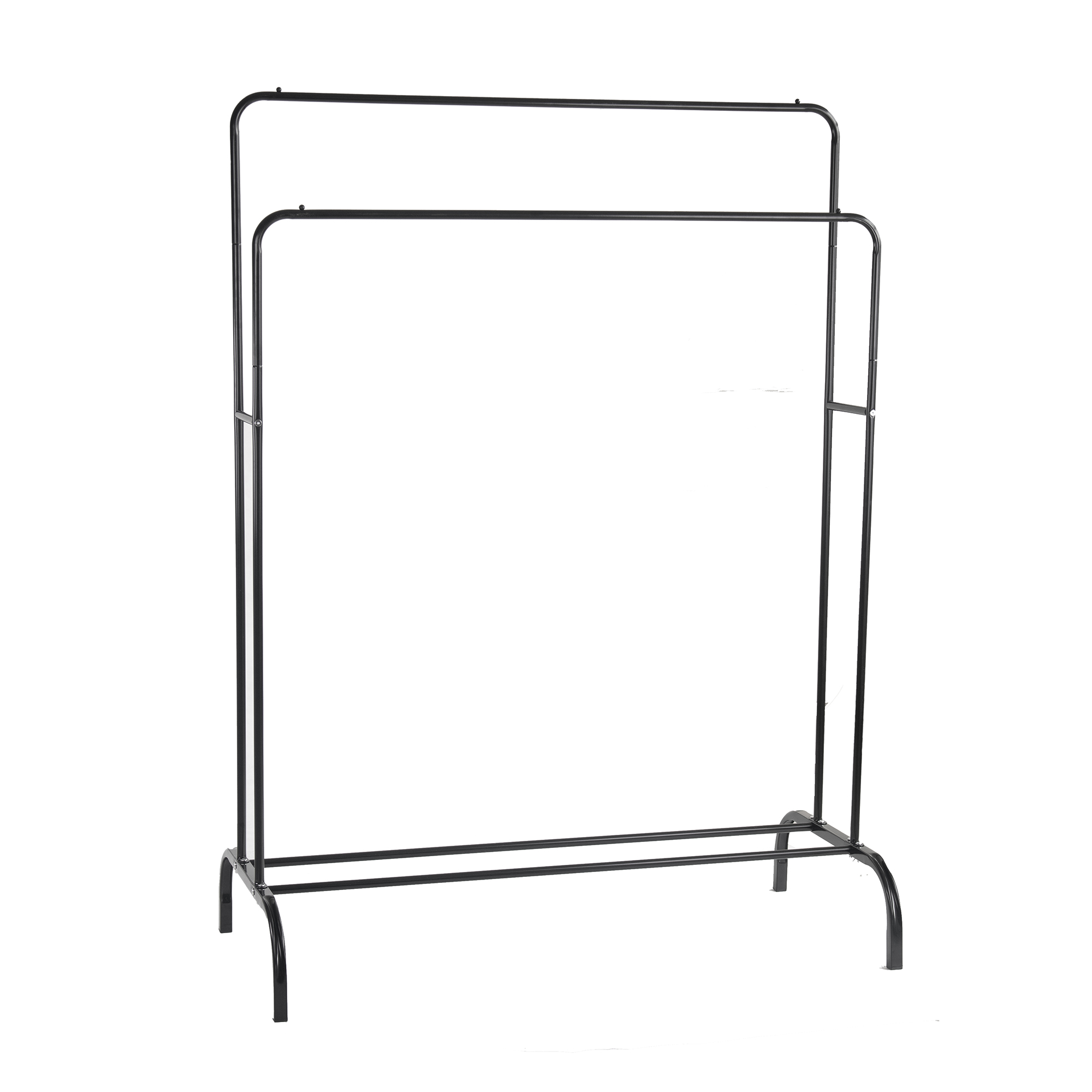 Double Rod Metal Garment Rack with Shelves