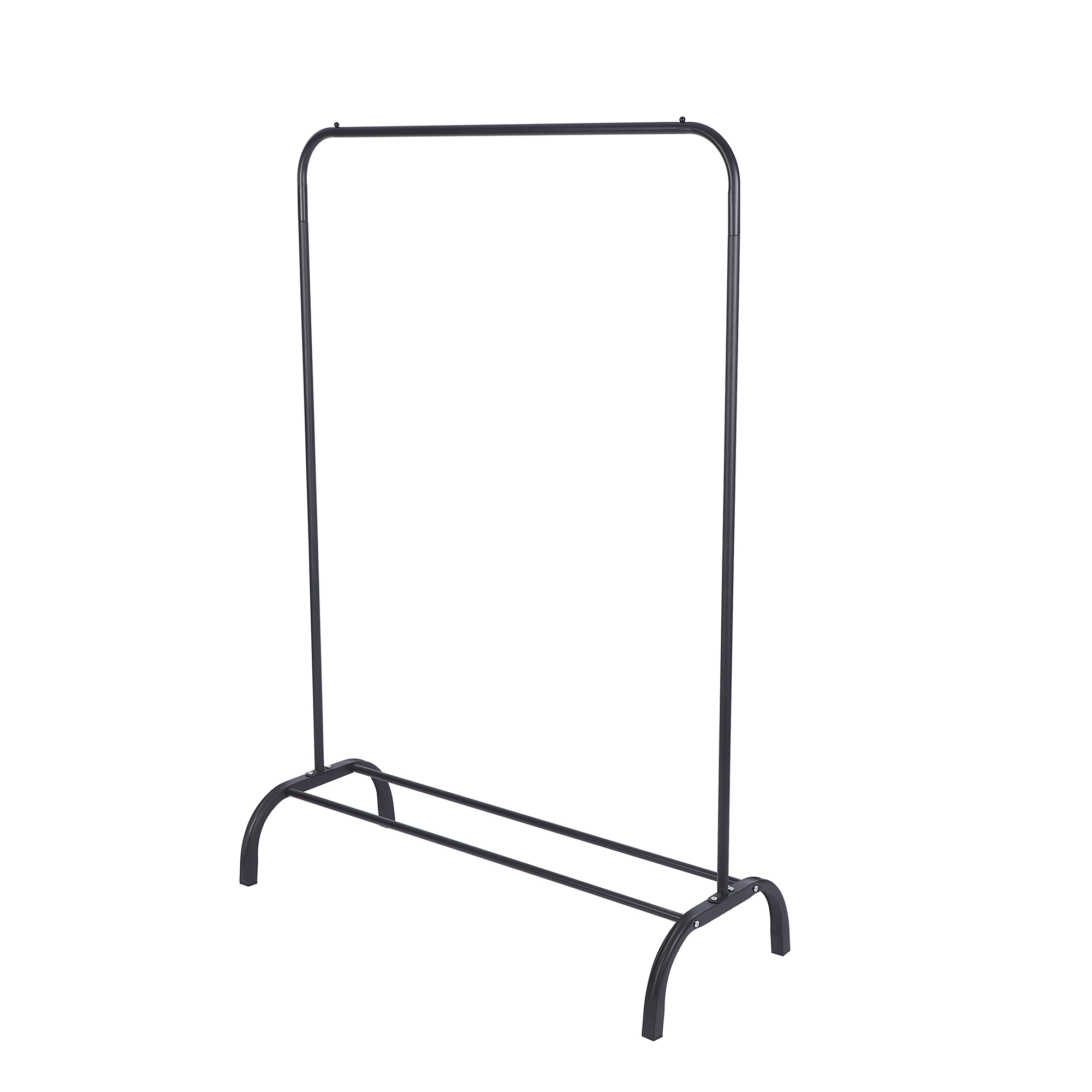 Single Rod Metal Garment Rack With Shelf