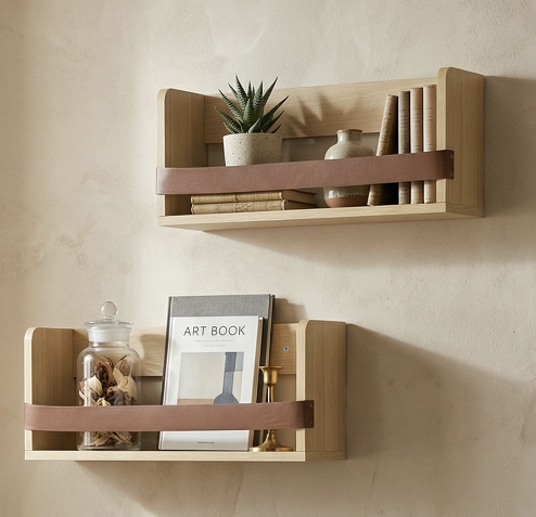 Wall-Mounted Shelves & Hooks
