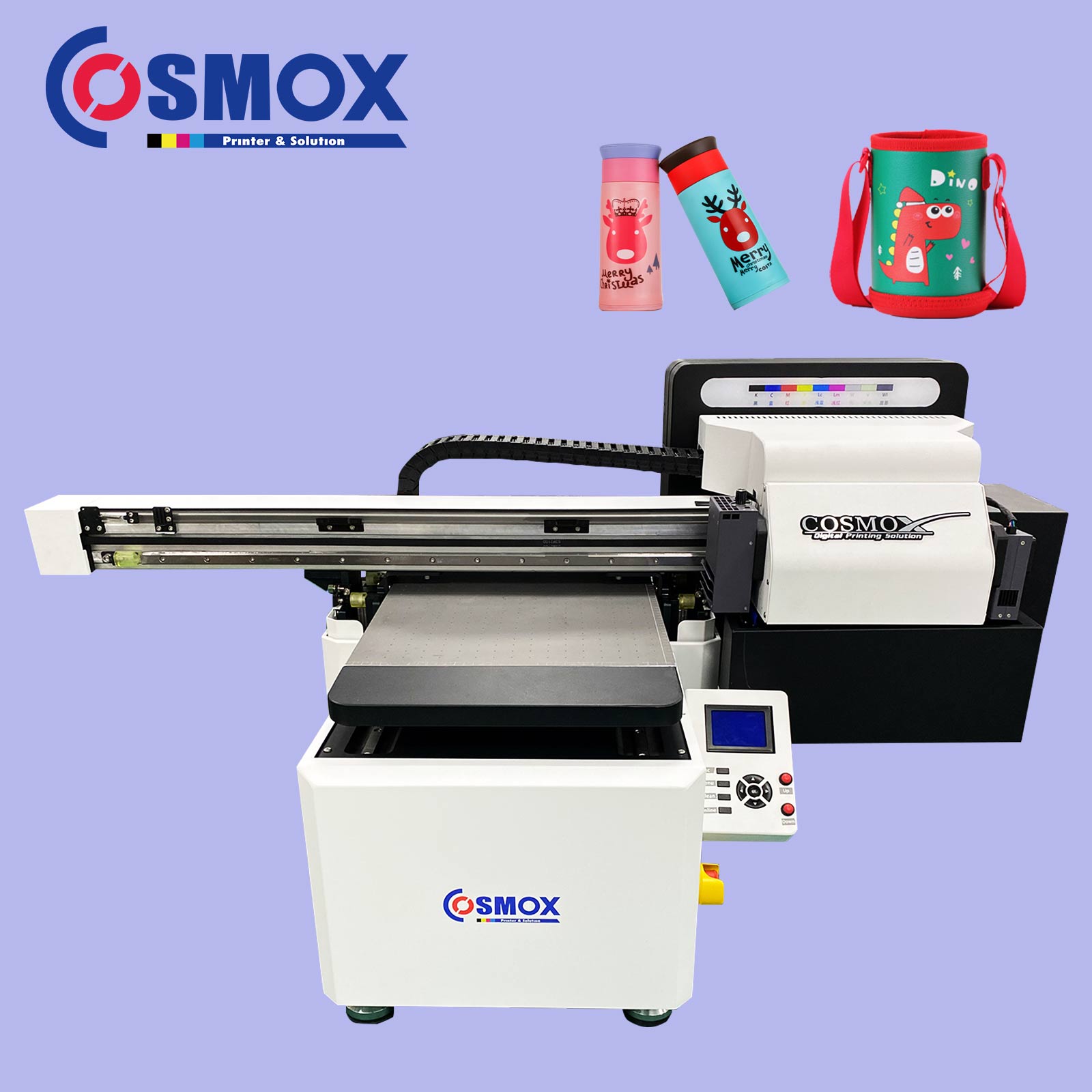Ovsuqu A3 UV Printer R1390 UV Printer Flatbed with Rotary axis T-Shirt  fixrture for Wood, Fabrics,Leather, Bottle,Metal,Golf, Phone case and More