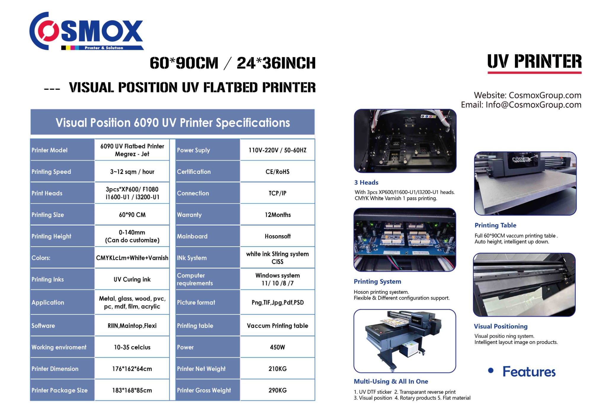 Visual Positioning 6090 UV Printer