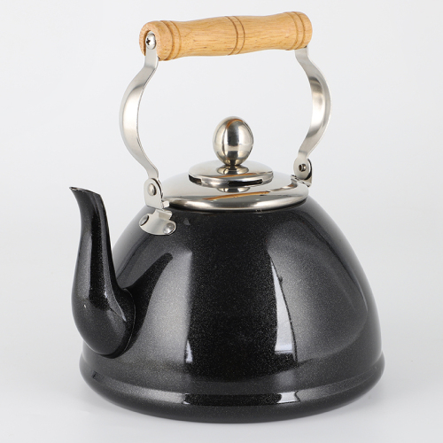 New Design Black Stainless Steel Kettle With Wooden Handle