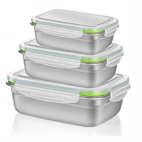 Custom 3PCS Stainless Steel Food Container Bento Lunch Box Set