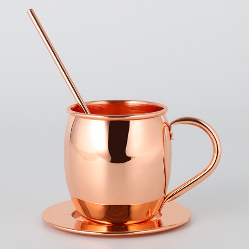 Factory Moscow Mule Copper Plated Wine Glass Mug Set with Staw