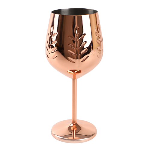 Copper Plated Stainless Steel Red Wine Glass Luxury Metal Cocktail Wine Glasses Goblets