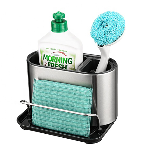 New Stainless Steel Sink Tidy Organizer Kitchen Sink Caddy Rack for Sponge Holder
