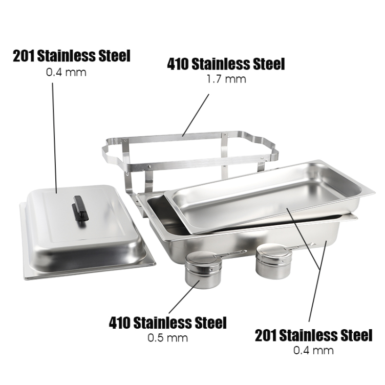 Movable Base Stainless Steel Chafing Dish Set Buffet Food Warmer