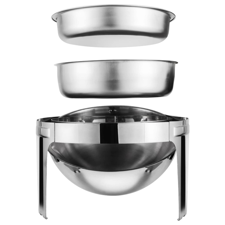 High Quality Round Roll Top Stainless Steel Buffet Food Warmer Chafing Dishes Set for Hotel Restaurant