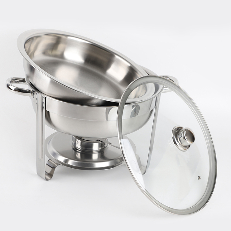 Stainless Steel Buffet Food Warmer Chafing Dish Set with Glass Lid