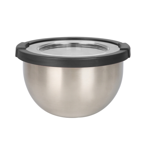 Custom 1.5qt 3qt 5qt Kitchen Nesting Stainless Steel Mixing Bowl with Transparent Airtight Lid