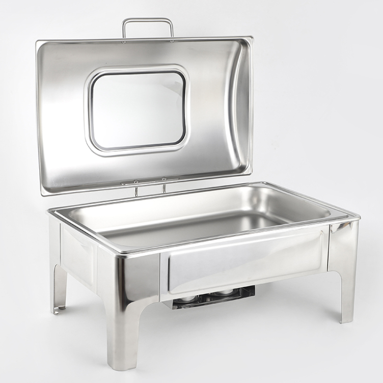 High Quality Hotel Restaurant Stainless Steel Buffet Food Warmer Chafing Dishes Set with Window