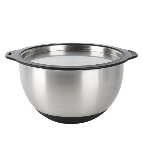New Design 1.5qt 3qt 5qt Non Slip Salad Bowl Nesting Stainless Steel Mixing Bowl with Stainless Steel Lid