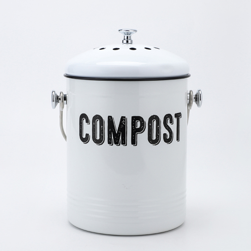 Metal Countertop Waste Bin Kitchen Compost Bin With Filter