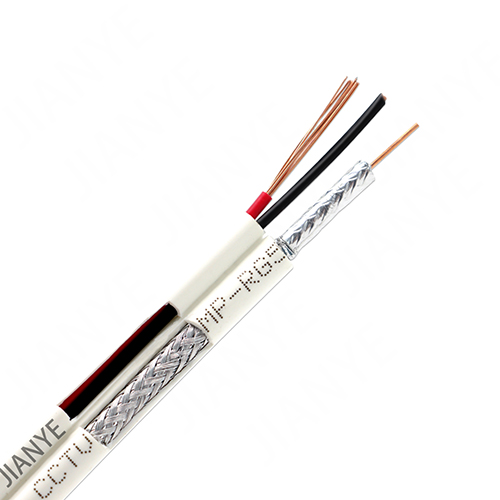 JIANYE Rg6 Siamese Coaxial Cable Al BC Braiding Cctv Camera Cables High Quantity 2c Rg 6 Coaxial Cable With Power