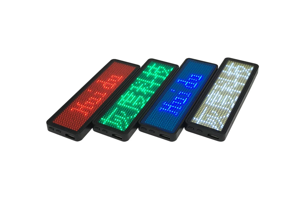 Small Led Names LED Name Badges Mini LED Screen Built-in Lithium Battery