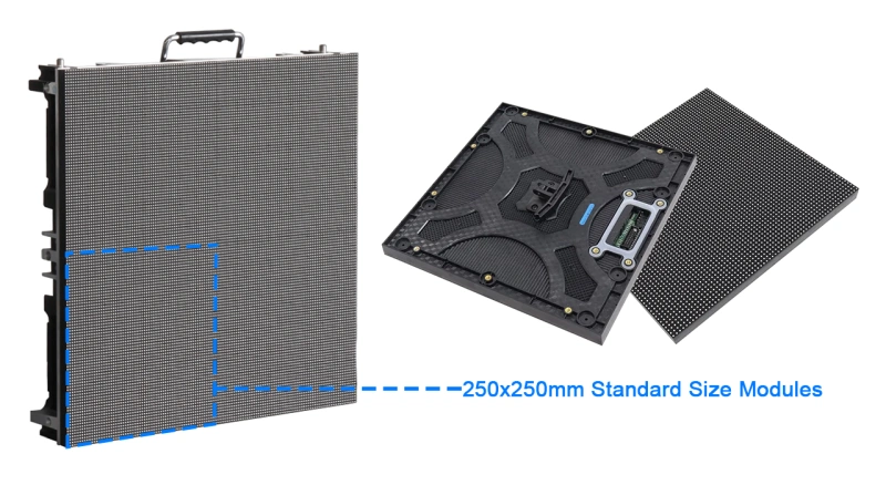 P3.91 Outdoor Die-Cast Rental LED Screen Panel 500x500mm