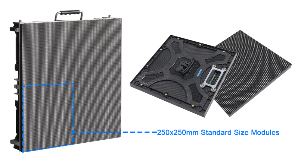 P4.81 Outdoor 500x500mm Die-Cast Rental Curved LED Screen Panel
