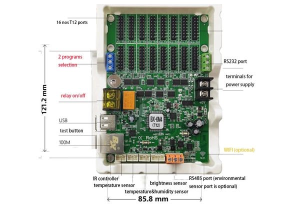 Onbon BX-6M4P/6M4-T12(E+RS232+RS485)/+wifi led card