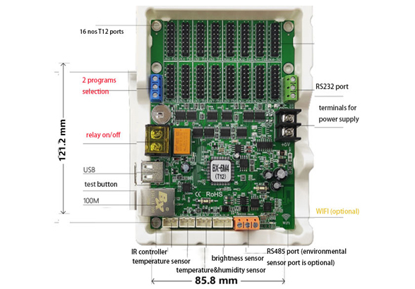 Onbon BX-6M4P/6M4-T12(E+RS232+RS485)/+wifi led card